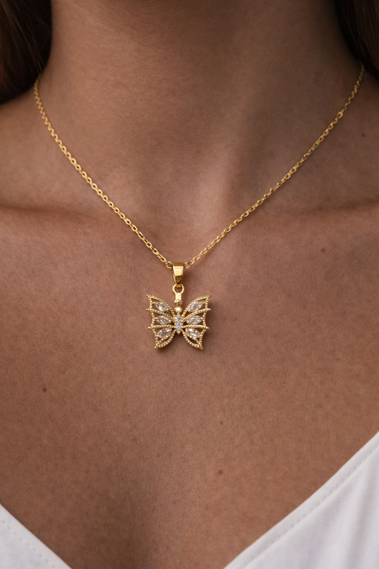 Collier Papillon Doré